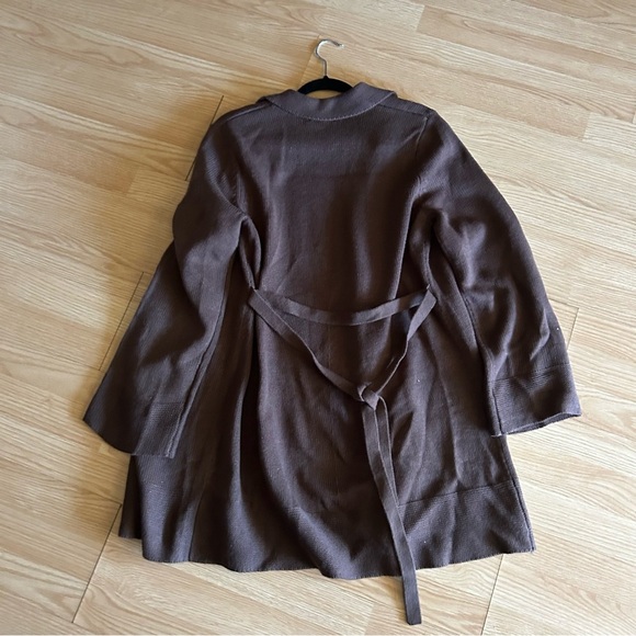 NWT H&M Brown Belted Wrap Jacket Coat Medium - Picture 8 of 8